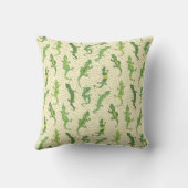 Rock beklimt Geckos op geel - naadloos patroon. Kussen (Achterkant)