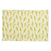 Rock beklimt Geckos op geel - naadloos patroon. Kussensloop (Achterkant)