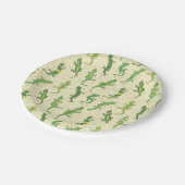 Rock beklimt Geckos op geel - naadloos patroon. Papieren Bordje (Gekanteld)