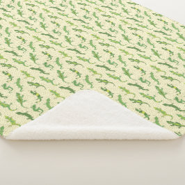 Rock beklimt Geckos op geel - naadloos patroon. Sherpa Deken