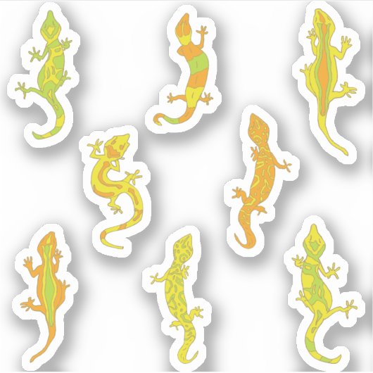Rock beklimt Geckos. Sticker (Voorkant)