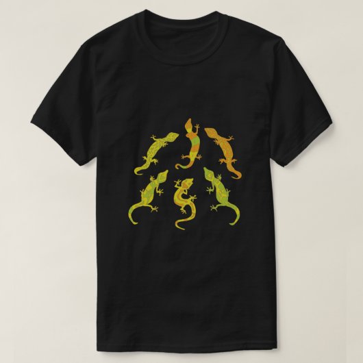 Rock beklimt Geckos. T-shirt (Design voorkant)