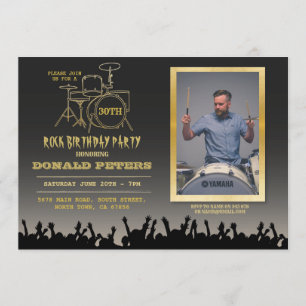 Rock Birthday Party Festival Crowd Music Foto Kaart