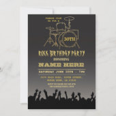 Rock Birthday Party Festival Menigte Muziek Uitnod Kaart (Voorkant)