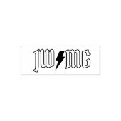 Rock Bliksemschicht Koppel Monogram Rubberen Stemp Zelfinktende Stempel (Design)