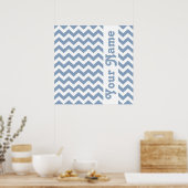 Rock Blue Safari Chevron met aangepaste tekst Poster (Keuken)