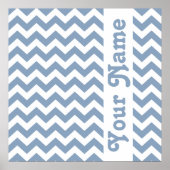 Rock Blue Safari Chevron met aangepaste tekst Poster (Voorkant)