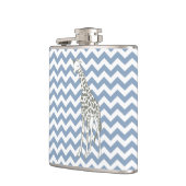 Rock Blue Safari Chevron met Pop Art Giraffe Heupfles (Links)