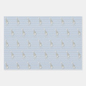 Rock Blue Safari Chevron met Pop Art Giraffe Inpakpapier Vel (Voorkant 3)