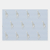 Rock Blue Safari Chevron met Pop Art Giraffe Inpakpapier Vel (Voorkant)