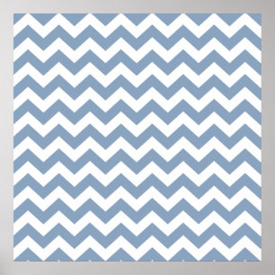 Rock Blue Safari Chevron Poster