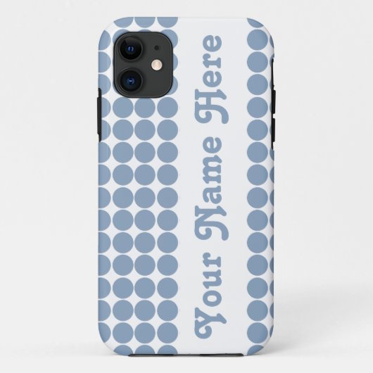 Rock Blue Safari Dot met naam Case-Mate iPhone Case (Achterkant)