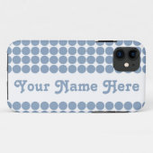 Rock Blue Safari Dot met naam Case-Mate iPhone Case (Achterkant (horizontaal))