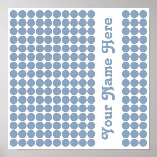 Rock Blue Safari Dot met naam Poster