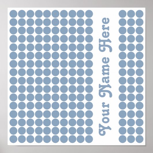 Rock Blue Safari Dot met naam Poster (Voorkant)