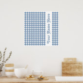 Rock Blue Safari Dot met naam Poster (Keuken)