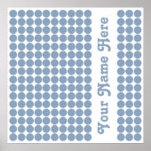 Rock Blue Safari Dot met naam Poster (Voorkant)