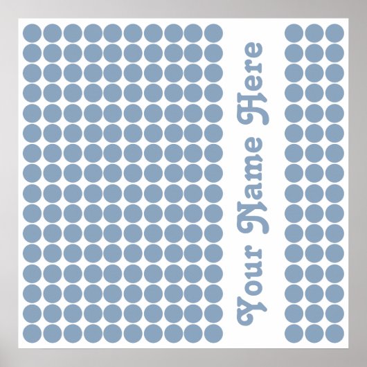 Rock Blue Safari Dot met naam Poster (Voorkant)