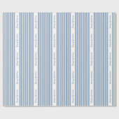 Rock Blue Safari Stripe met aangepaste tekst Cadeaupapier (Vlak)