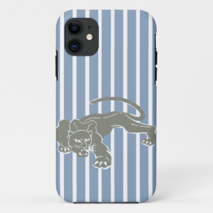 Rock Blue Safari Stripe met Leopard Case-Mate iPhone Case