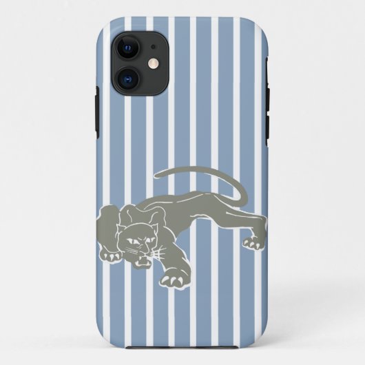 Rock Blue Safari Stripe met Leopard Case-Mate iPhone Case (Achterkant)