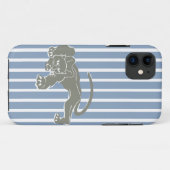 Rock Blue Safari Stripe met Leopard Case-Mate iPhone Case (Achterkant (horizontaal))