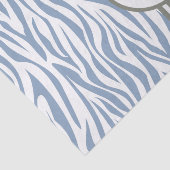 Rock Blue Safari Zebra met monogram Tissuepapier (Detail)