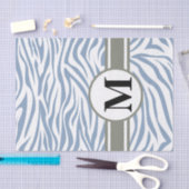 Rock Blue Safari Zebra met monogram Tissuepapier (Craft)