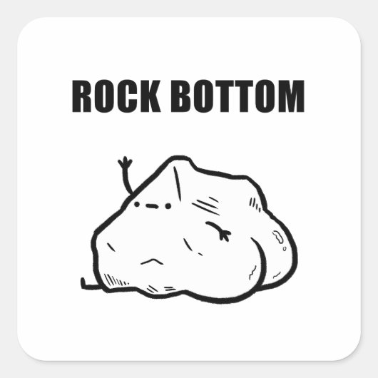 Rock Bottom Funny Geology Pun Sticker (Voorkant)