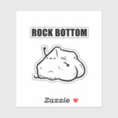 Rock Bottom Grappige Geologie Pun Die-Cut Sticker (Vel)