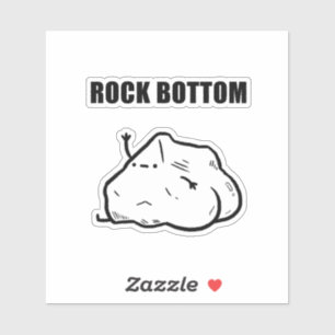 Rock Bottom Grappige Geologie Pun Die-Cut Sticker
