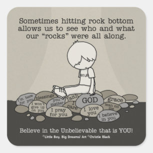Rock Bottom Vierkante Sticker