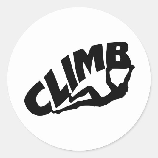 Rock Bouldering klimmen Silhouet Ronde Sticker (Voorkant)