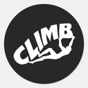 Rock Bouldering, klimmer, Silhouette Ronde Sticker