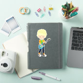 Rock Boy, Blond Hair, Guitar Player, Band, Music Sticker (iPad Cover)
