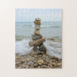 Rock Cairn bij het meer - 11x14 - 252 pcs Legpuzzel