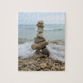 Rock Cairn bij het meer - 8 x 10 - 110 pcs Legpuzzel