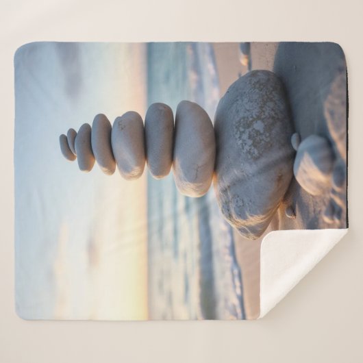 Rock Cairn Ocean Sherpa Deken (Voorkant (horizontaal))