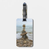 Rock Cairn (Pillar) - Mackinac Island, Michigan Bagagelabel (Achterkant verticaal)