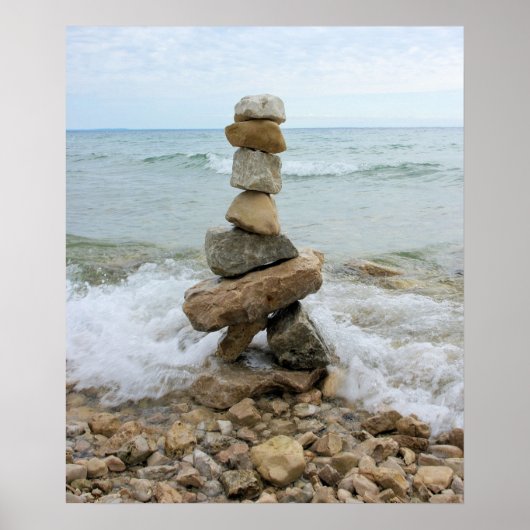 Rock Cairn (Pillar) - Mackinac Island, Michigan Poster (Voorkant)