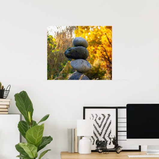 Rock Cairn Zen Wall Poster (Thuiskantoor)