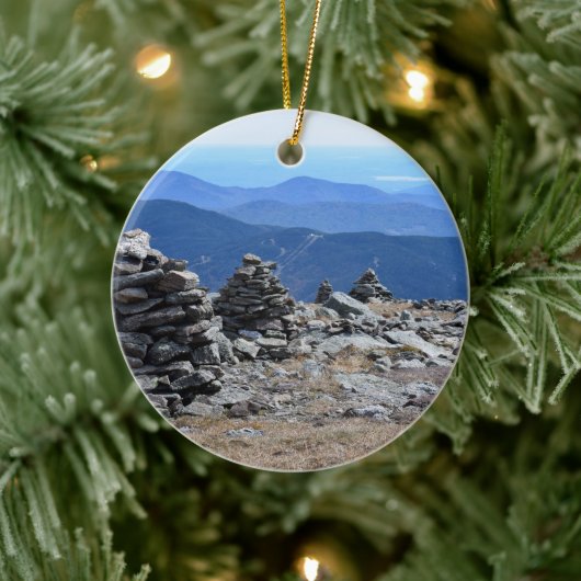 Rock Cairns New Hampshire Round Ornament (Boom)