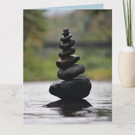 ROCK CALM STACKED STONES BIRTHDAY Wenskaart Kaart (Voorkant)