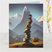 ROCK CALM STENEN KUNST VERJAARDAGSCADEAUKAART KAART (Gele Bloem)