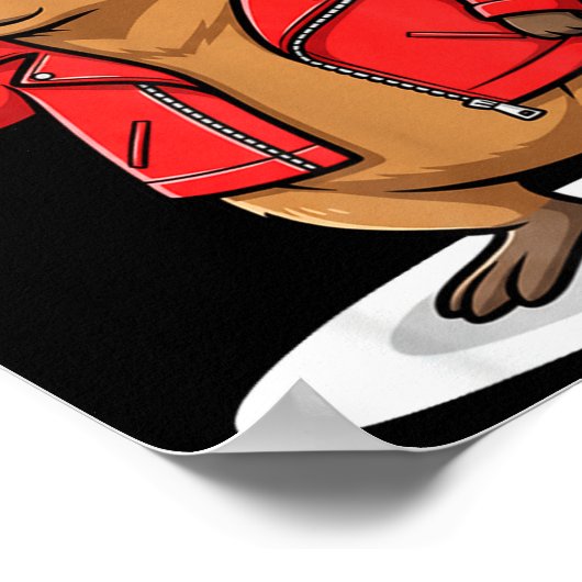 Rock Capybara Xmas Santa Men Women Kids Funny Ugly Poster (Hoek)