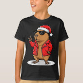 Rock Capybara Xmas Santa Men Women Kids Funny Ugly T-shirt (Voorkant)