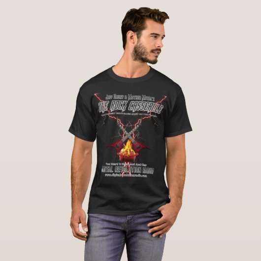 Rock Casserole T-Shirt Lightning Achtergrond (NIEU (Voorkant volledig)
