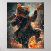 Rock Cat Gitaar Poster spelen (Voorkant)