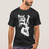 Rock Cat Gitaar spelen - Grappige Gitaar T-shirt (Voorkant)