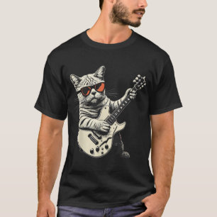 Rock Cat Gitaar spelen - Grappige gitarist Cat T-shirt